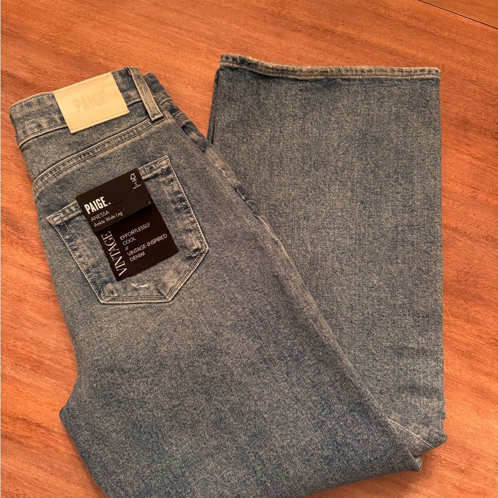 NWT PAIGE Anessa Ankle Wide Leg Jeans Size 25 - Picture 3 of 6